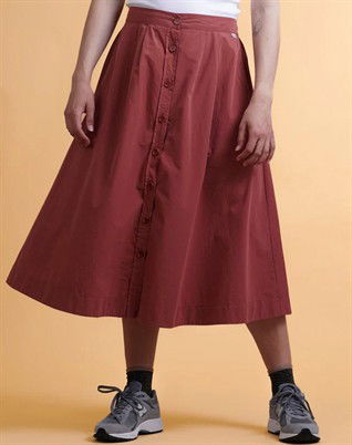 Elsk - Poplin Womens Nederdel - Mahogany Red